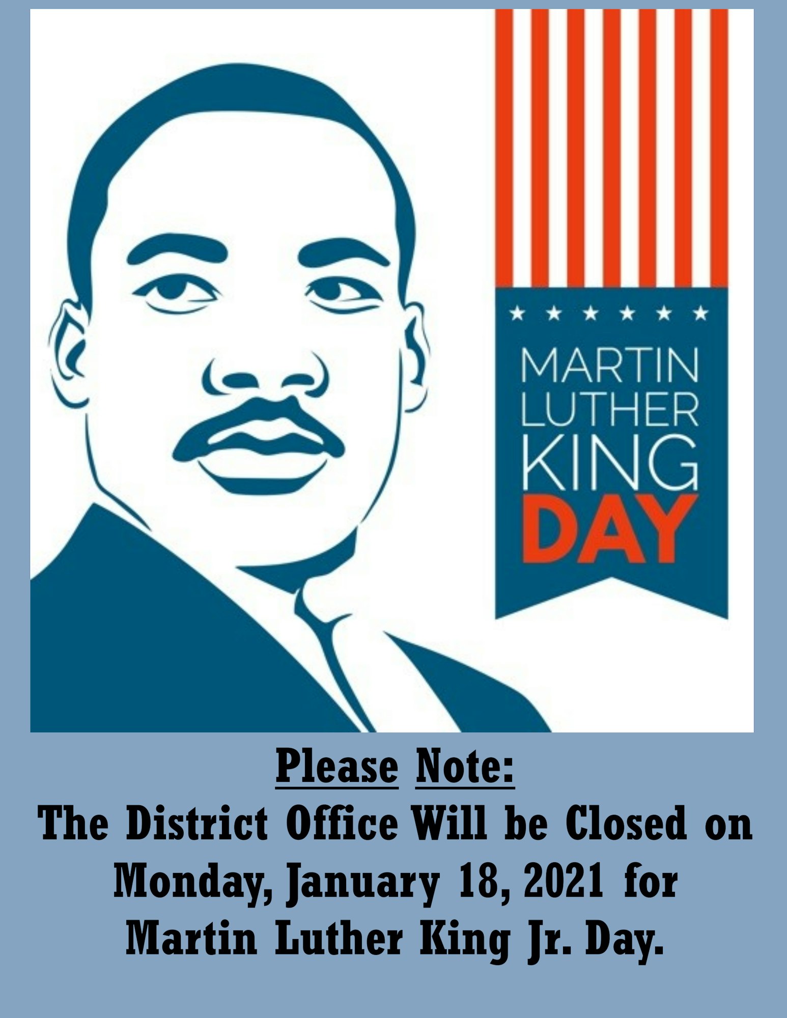 Martin Luther King Jr Day 2021 Closed Sign ~ news word